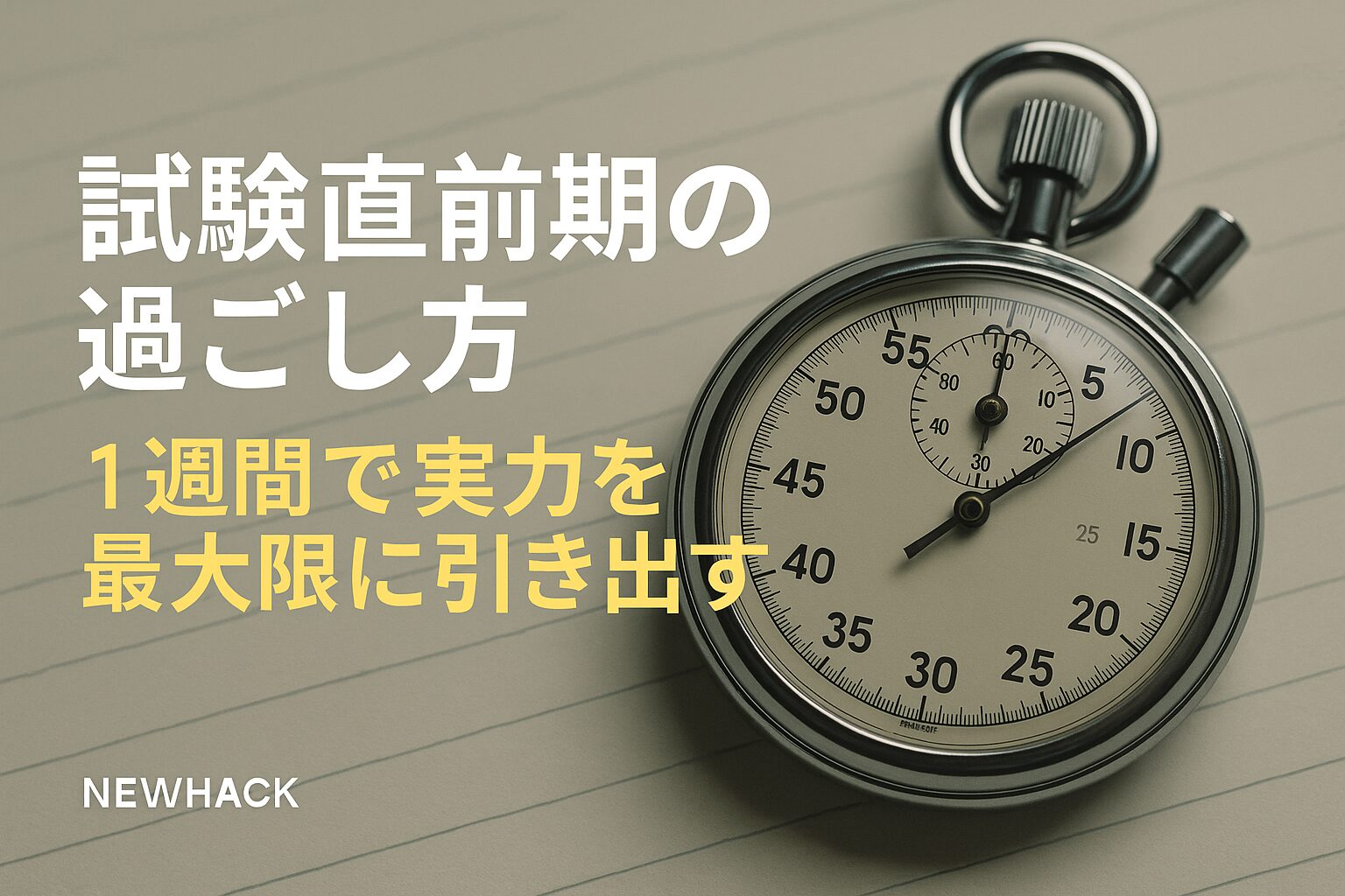 試験直前期の過ごし方｜1週間で実力を最大限に引き出す方法