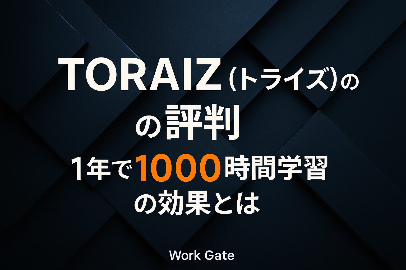 TORAIZ（トライズ）の評判｜1年で1000時間学習の効果とは